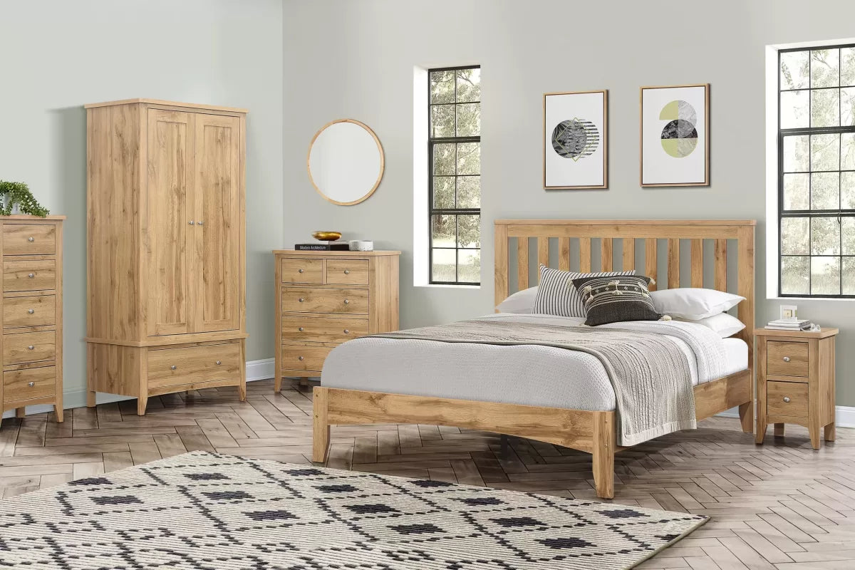 Hampstead Oak 2 Drawer Bedside