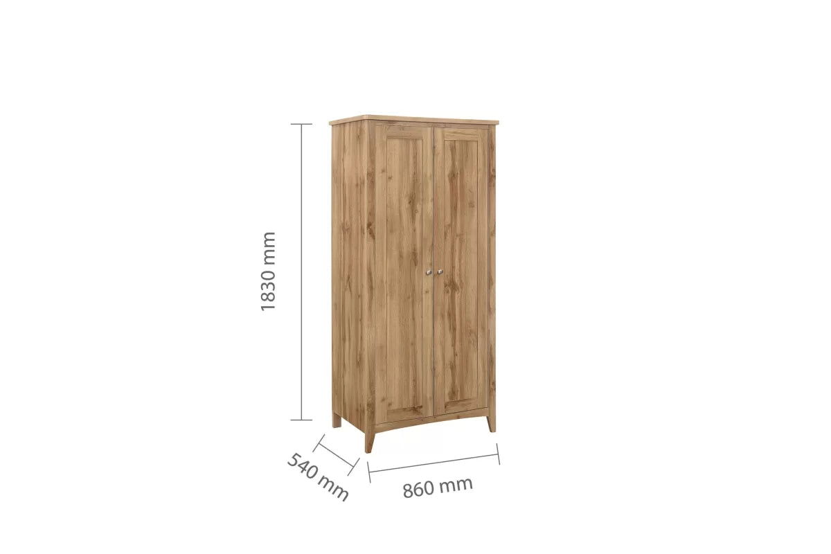 Hampstead Oak 2 Door Wardrobe