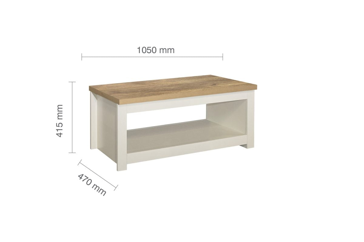 Highgate Cream & Oak	 Coffee Table