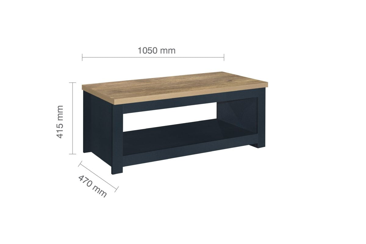 Highgate Navy Blue & Oak Coffee Table