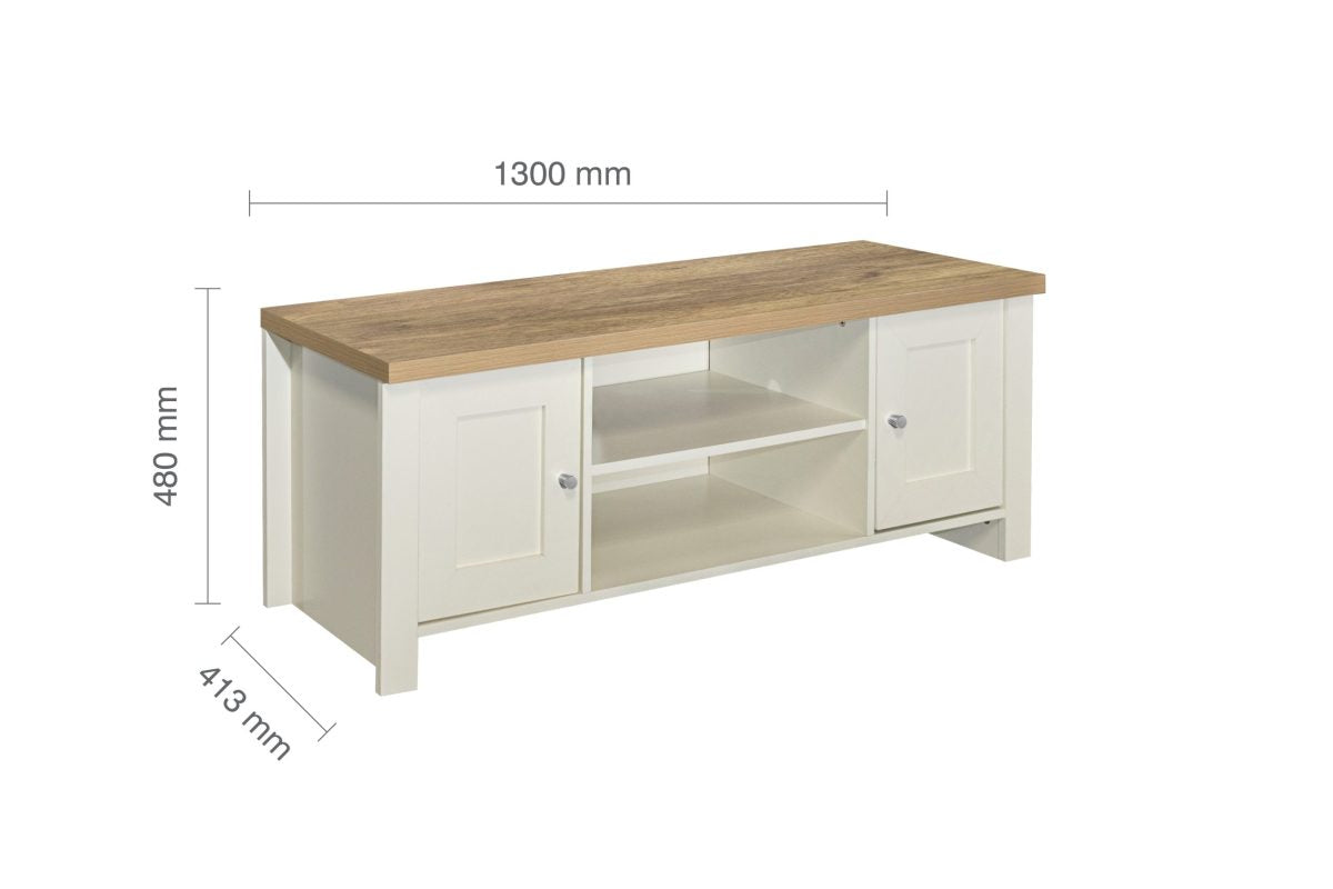 Highgate Cream & Oak Large TV Unit