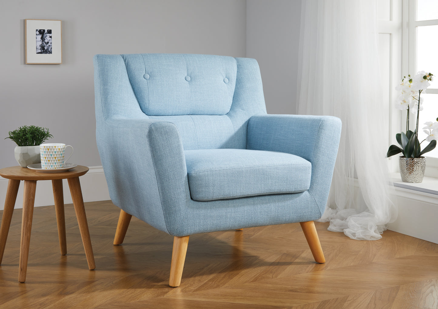 Liskeard  Duck Egg Blue Accent Chair ( Pack of two )