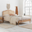 Leonie Oak Double Rattan Bed