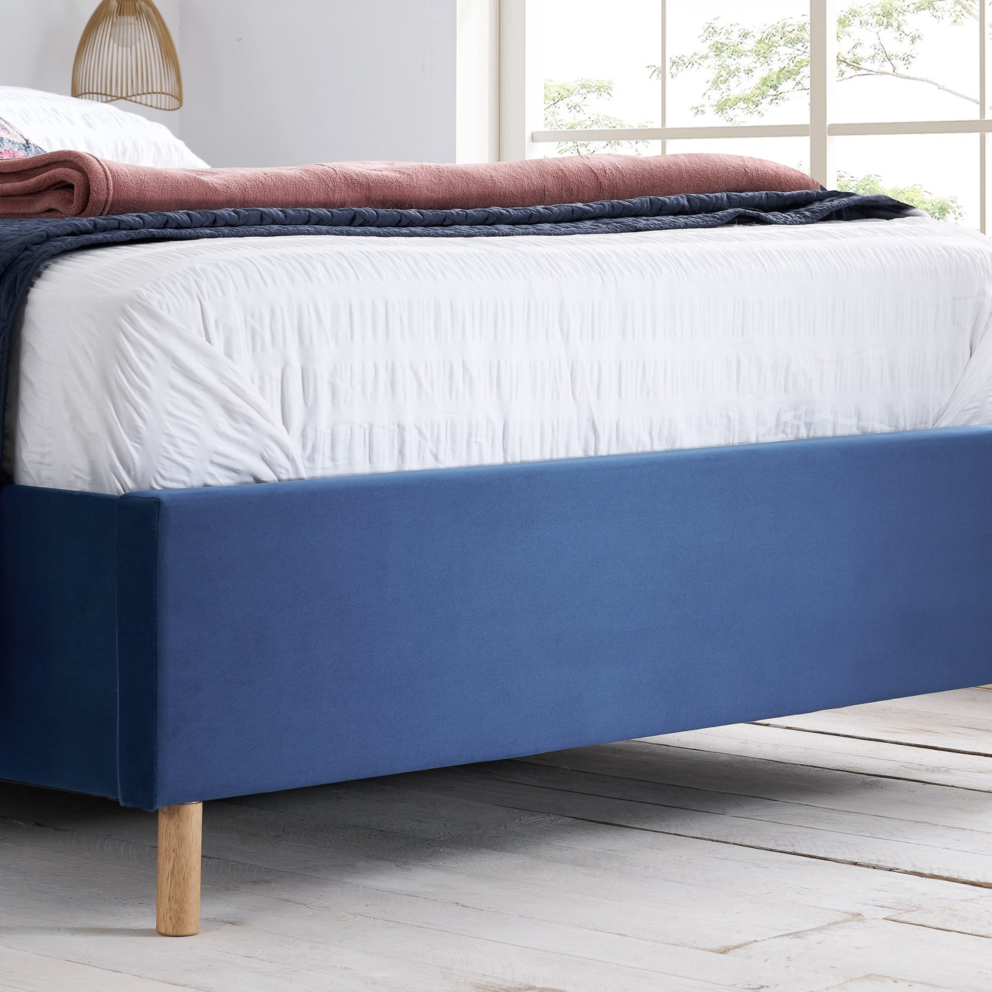 Loxley Blue Ottoman Small Double Bed