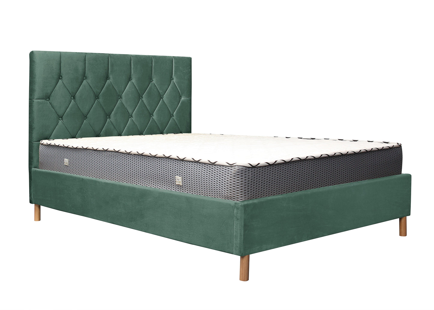 Loxley Green Double Ottoman Bed