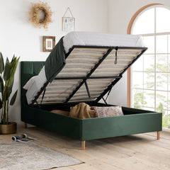 Loxley Green Ottoman King Bed