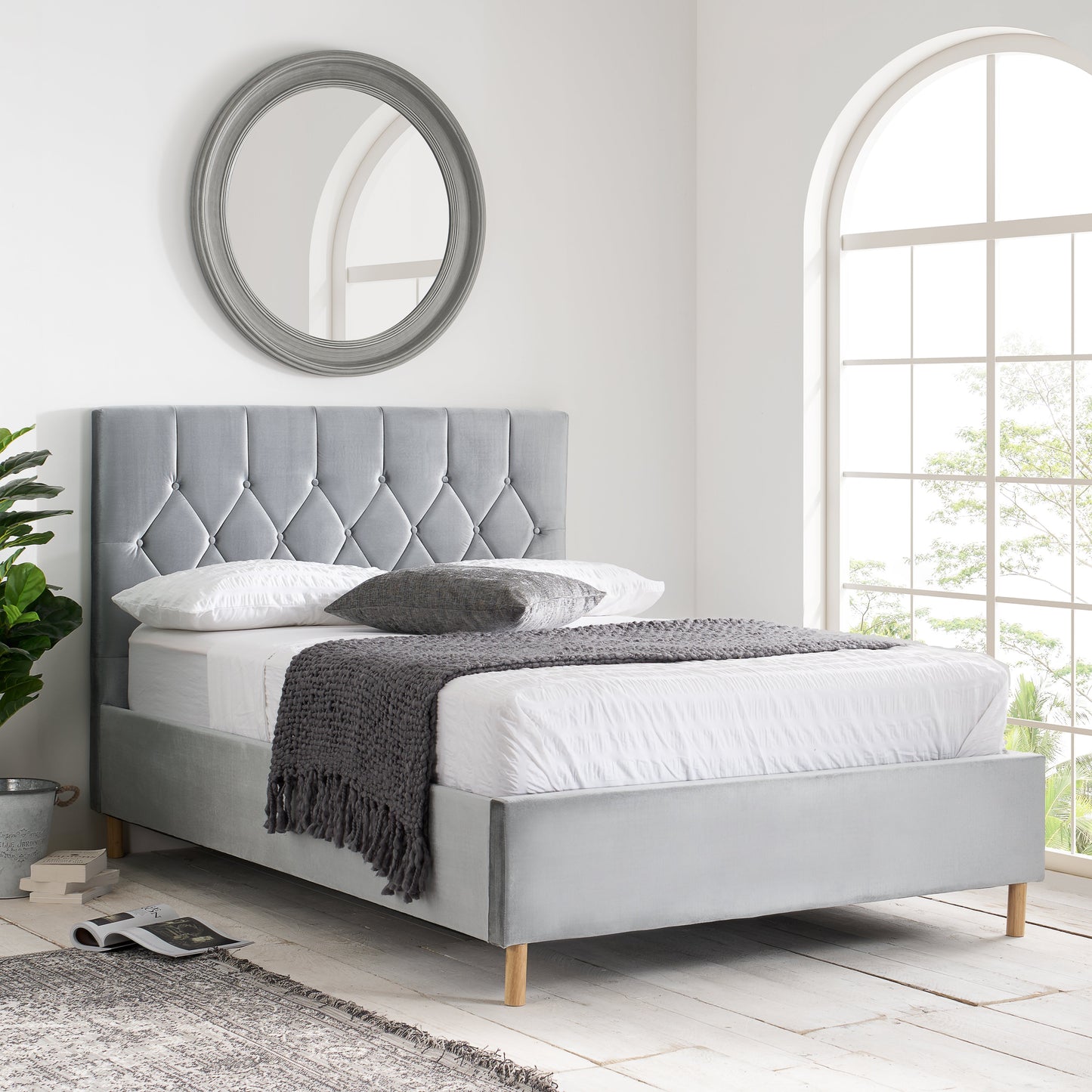 Loxley Grey Ottoman  Small Double Bed