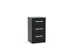 Lynx Black 3 Drawer Bedside