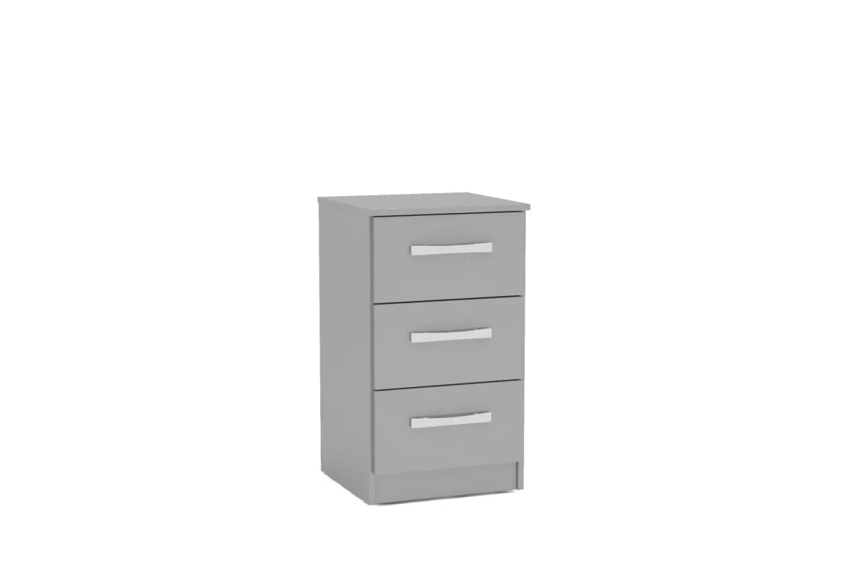 Lynx Grey 3 Drawer Bedside