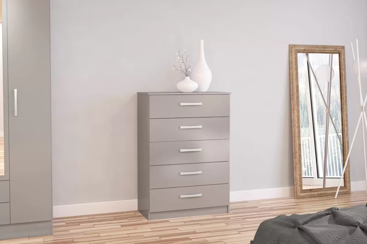 Lynx Grey 5 Drawer Chest