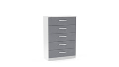 Lynx White & Grey 5 Drawer Chest