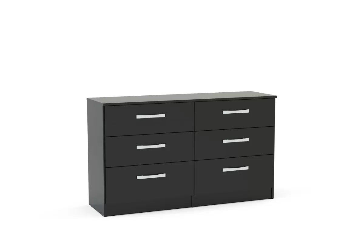 Lynx Black 6 Drawer Chest