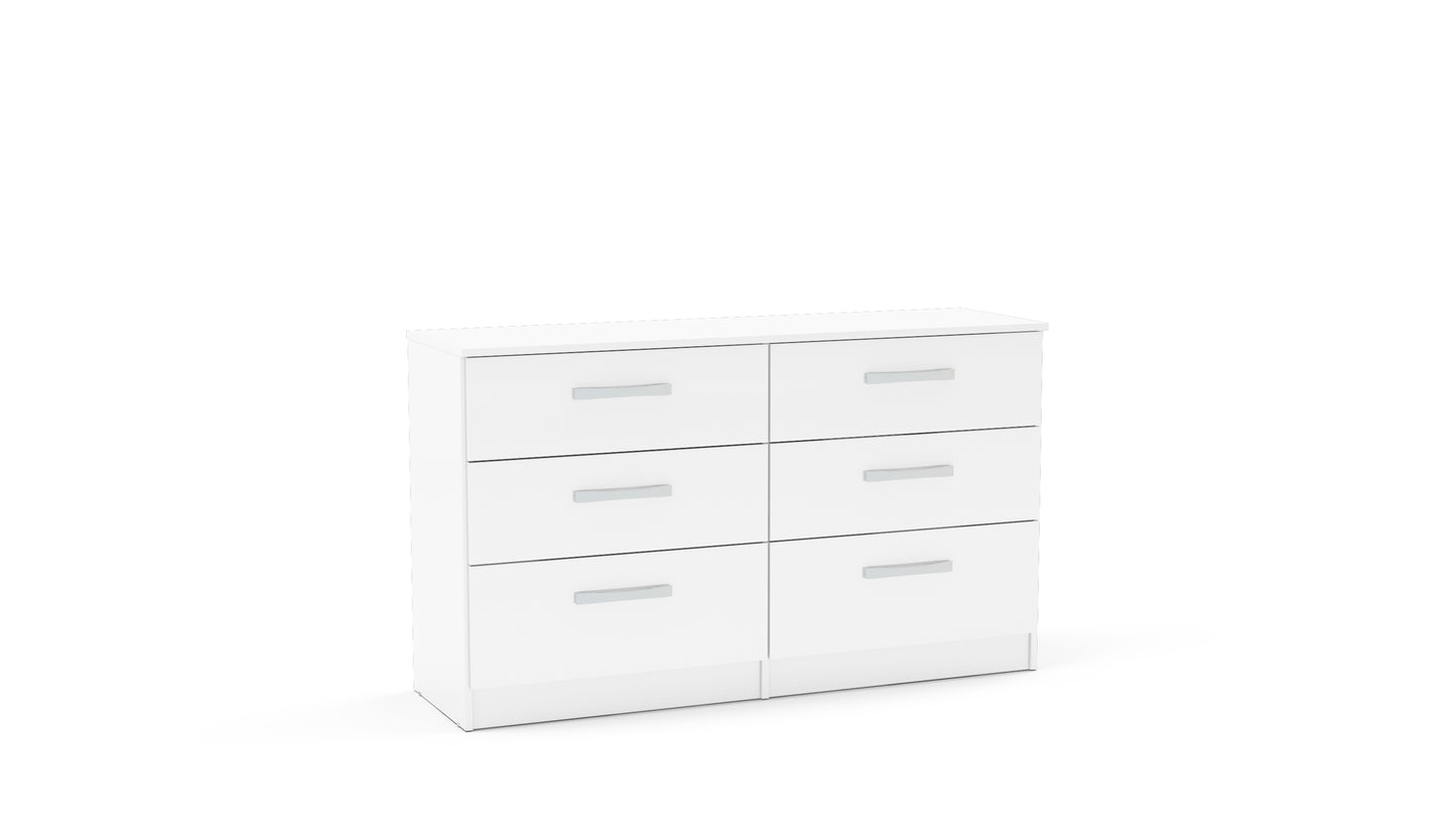 Lynx White 6 Drawer Chest