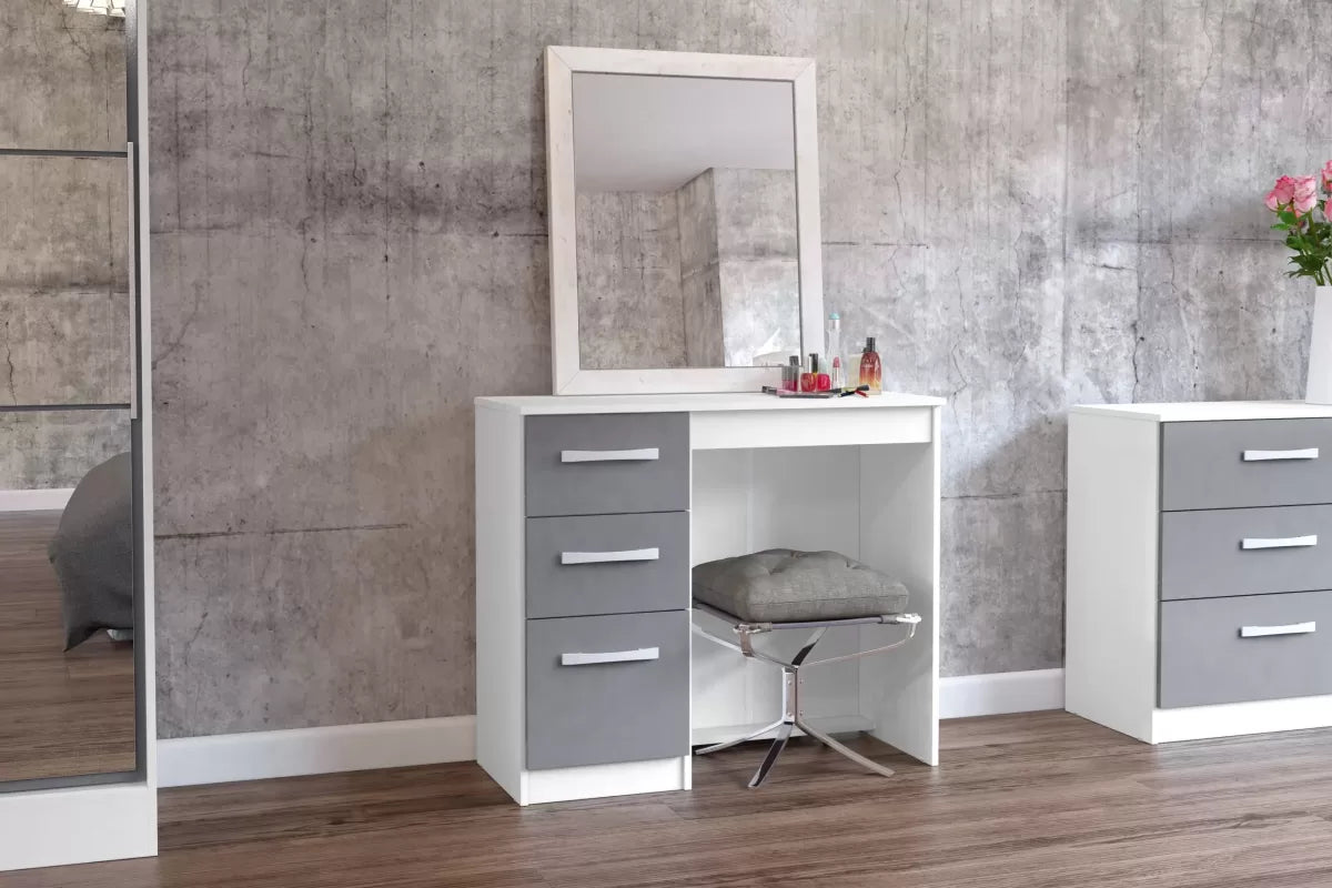 Lynx White & Grey 3 Drawer Dressing Table