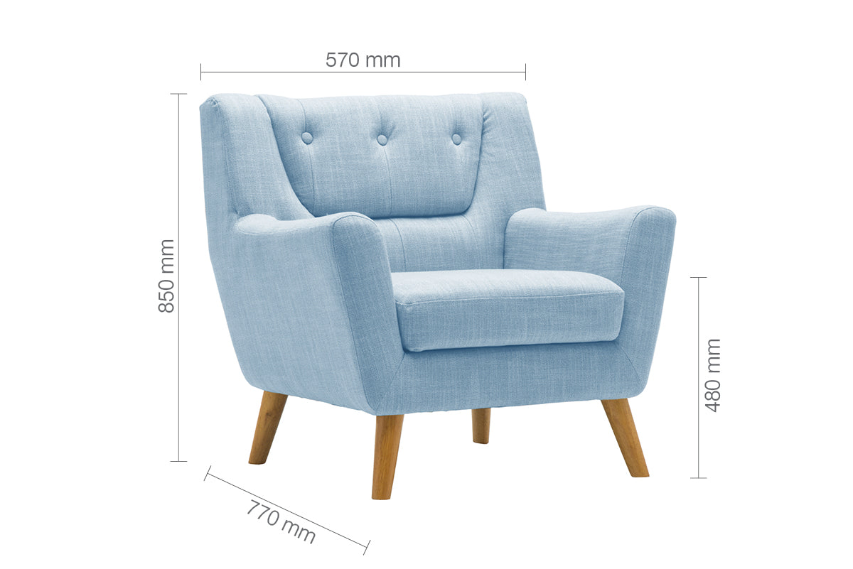 Liskeard  Duck Egg Blue Accent Chair ( Pack of two )