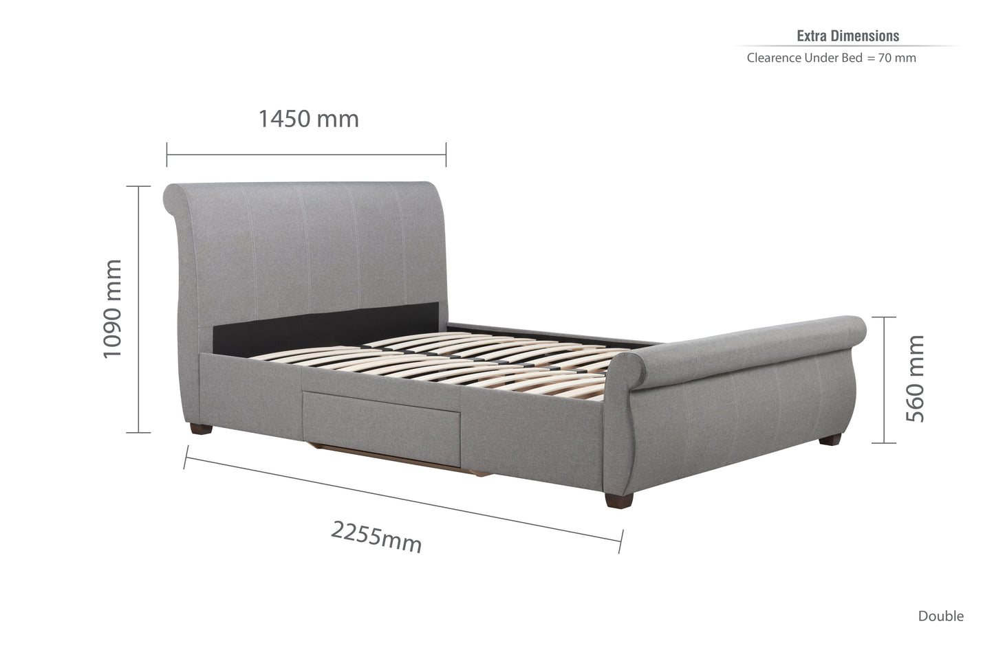 Lancaster Grey Double Bed