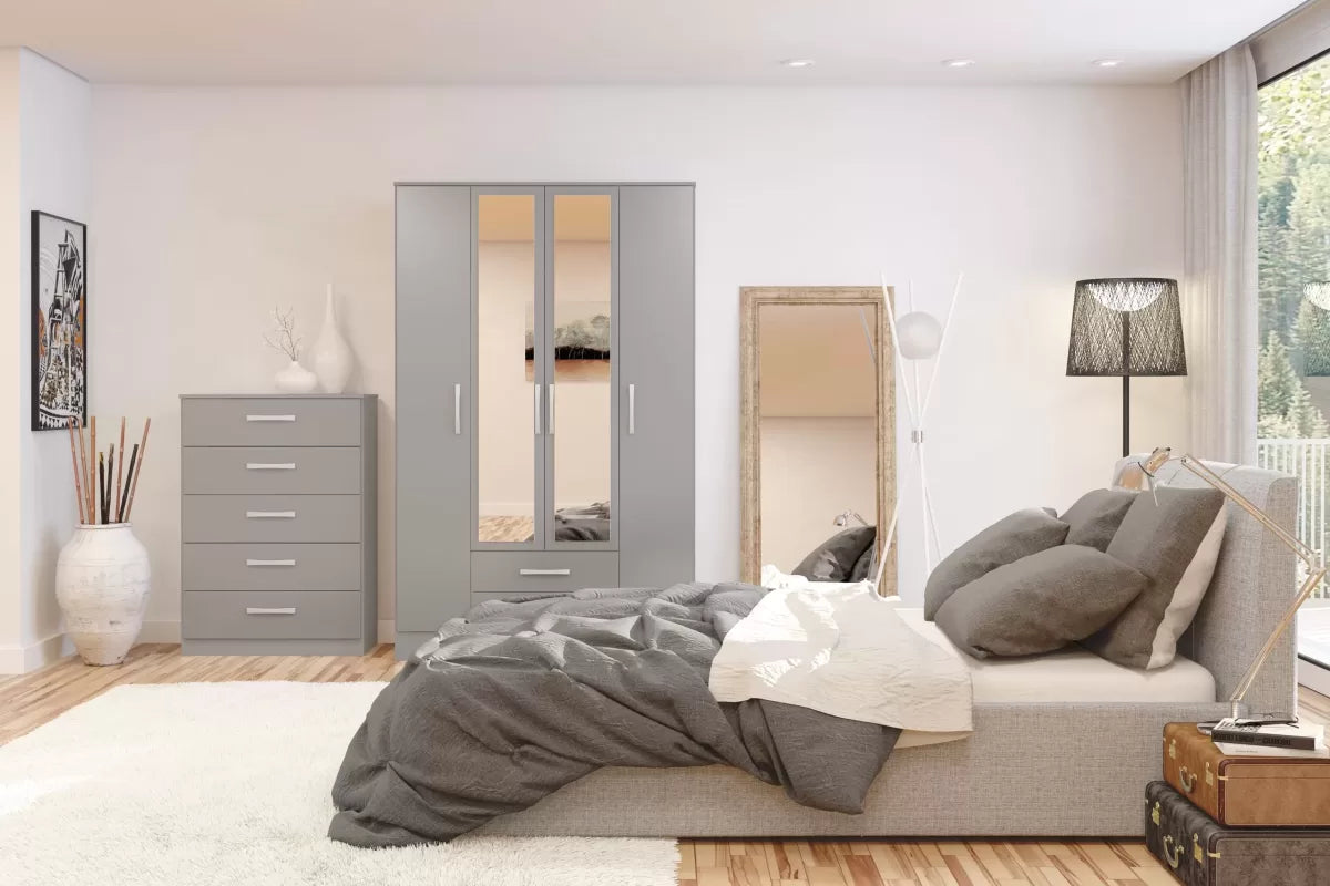 Lynx Grey 2 Door Sliding Robe with Mirro