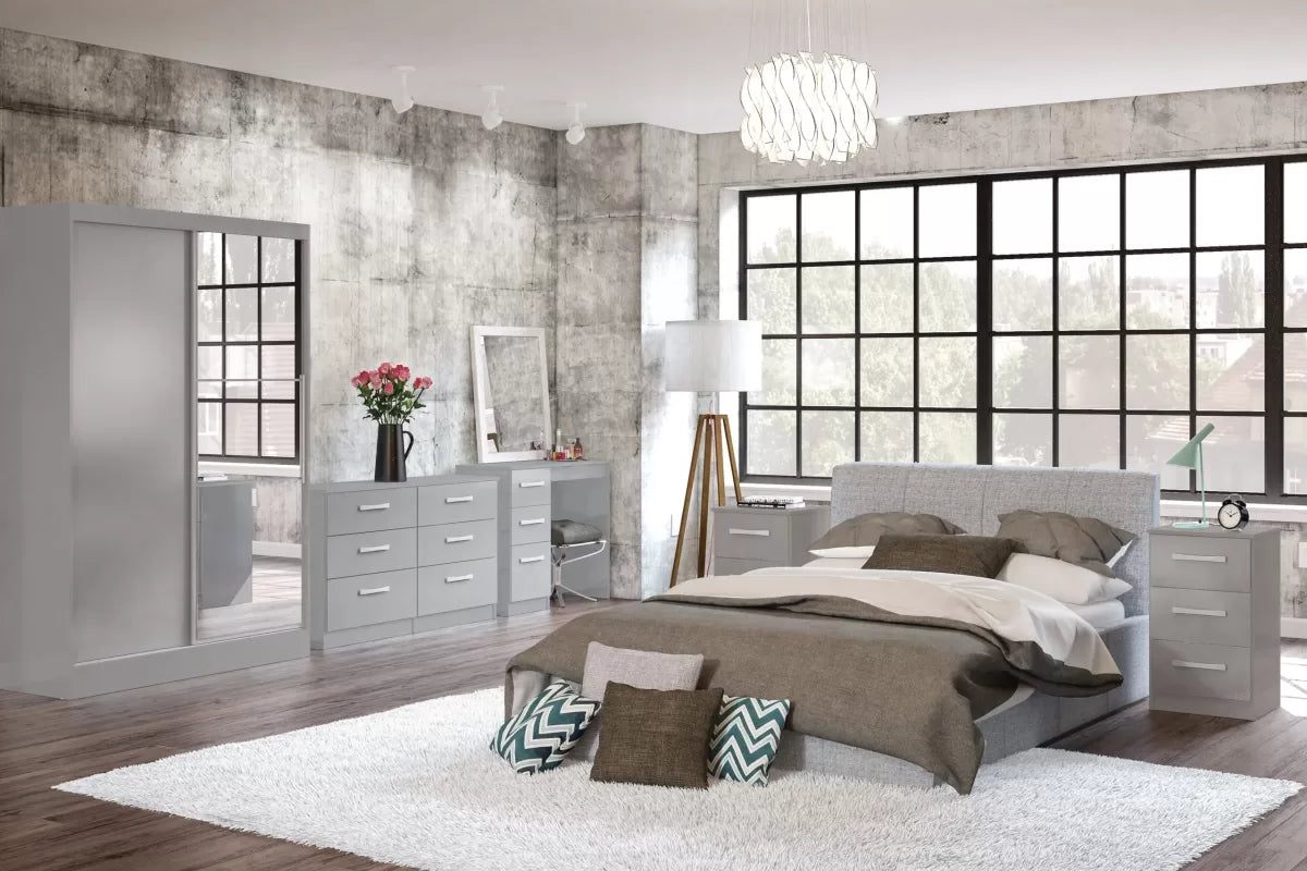 Lynx Grey 3 Drawer Bedside