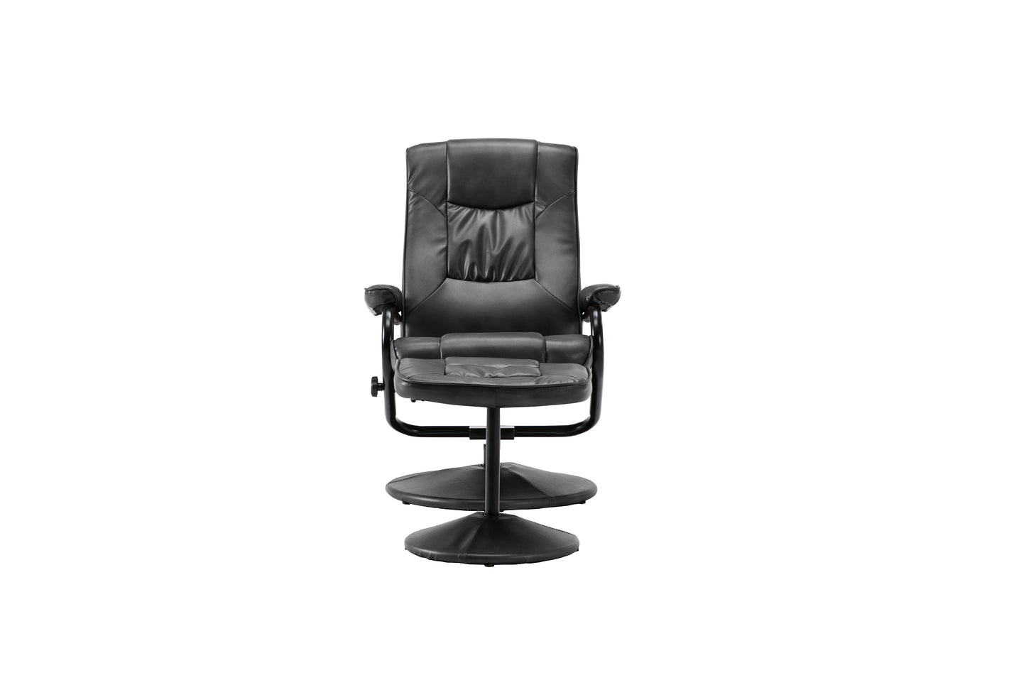 Marazion  Black Leather   Swivel Chair & Footstool