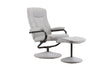 Marazion Grey Fabric Swivel Chair & Footstool