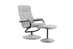 Marazion Grey Fabric Swivel Chair & Footstool