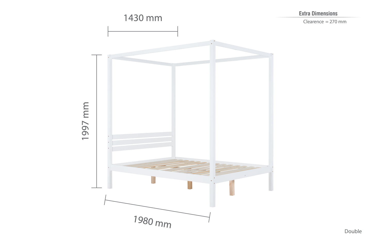 Mercia White Four Poster Double Bed