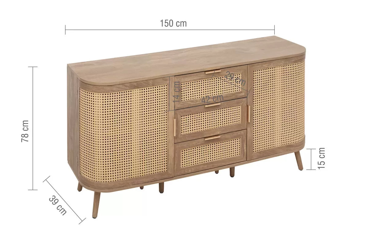 Noah Oak 2 Door 3 Drawer Sideboard