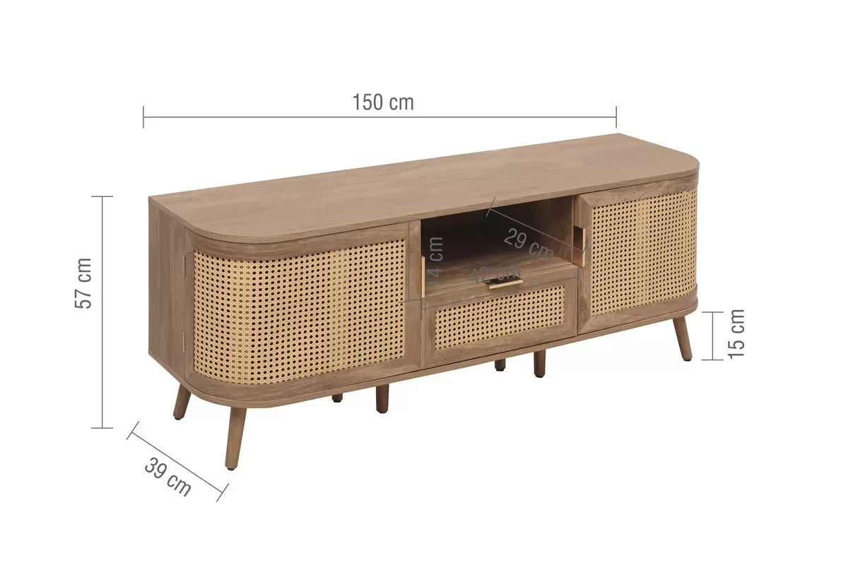 Noah Oak 2 Door 1 Drawer TV Unit