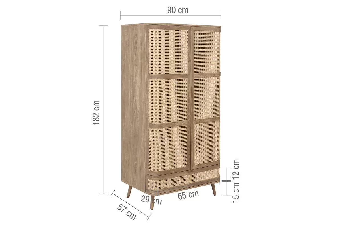 Noah Oak 2 Door Wardrobe