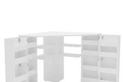 Olivia White Corner Dressing Table With Storage