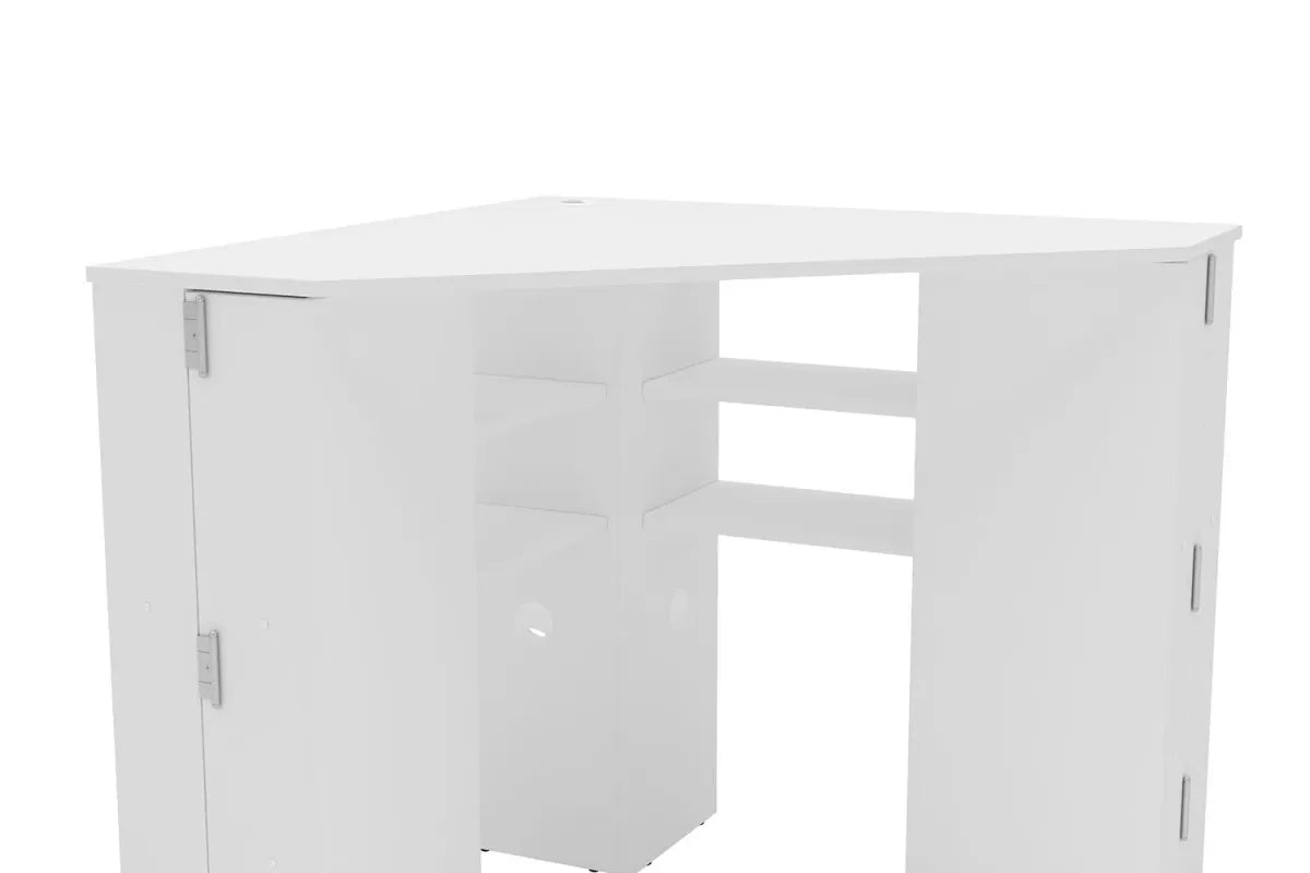 Olivia White Corner Dressing Table With Storage