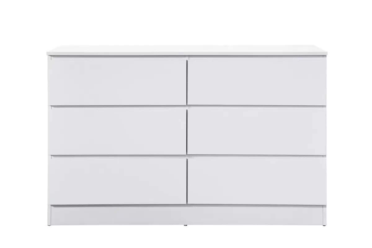 Oslo White 6 Drawer Chest