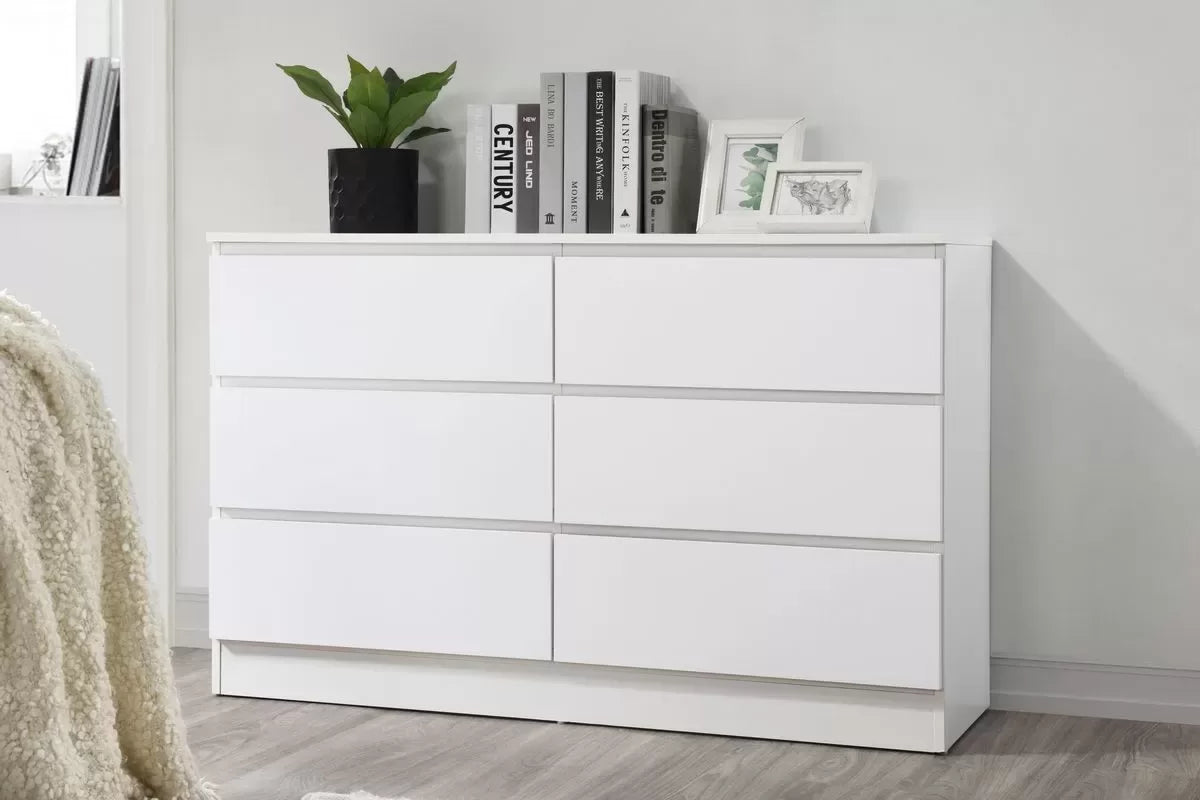 Oslo White 6 Drawer Chest