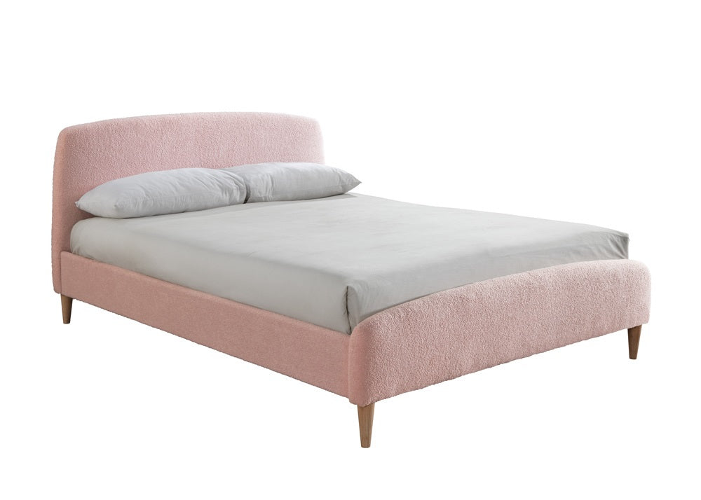 Otley Boucle Fabric Blush Pink Double Bed