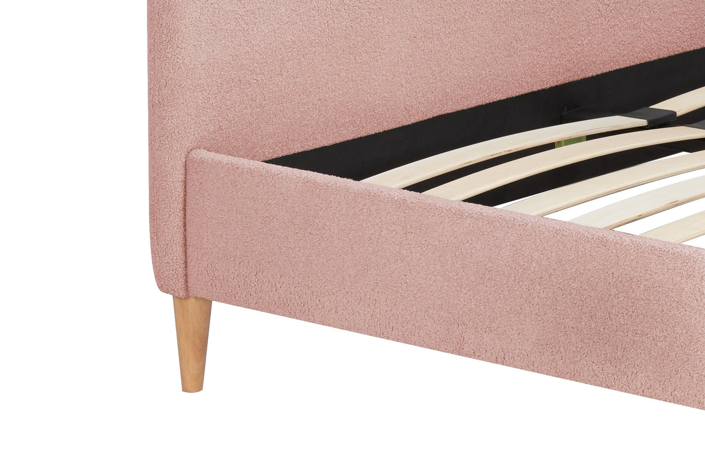 Otley Boucle Fabric  Blush Pink King Bed
