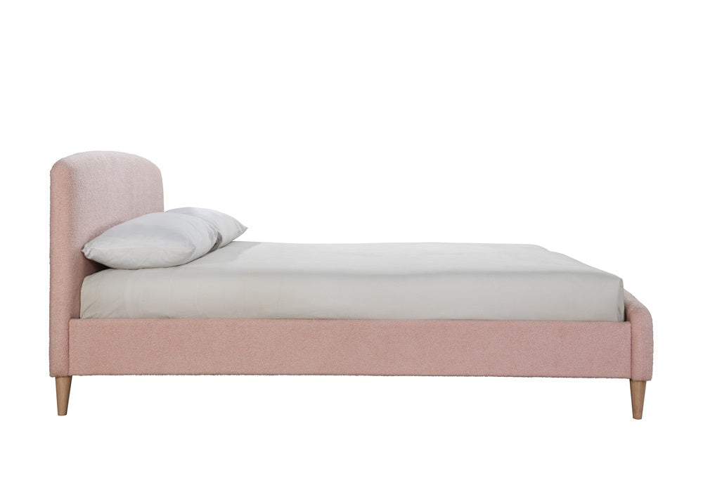 Otley Boucle Fabric Blush Pink Double Bed