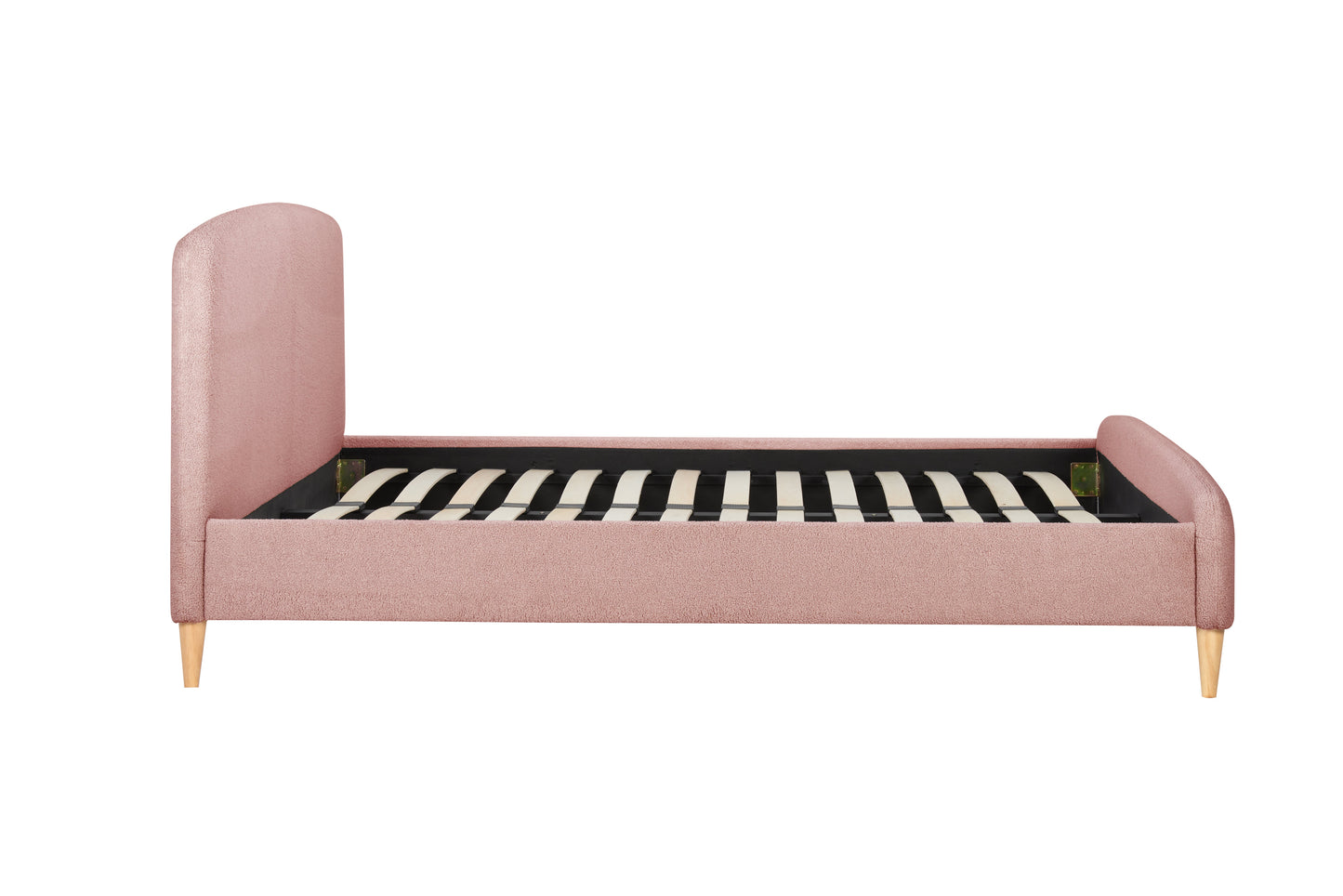 Otley Boucle Fabric  Blush Pink King Bed