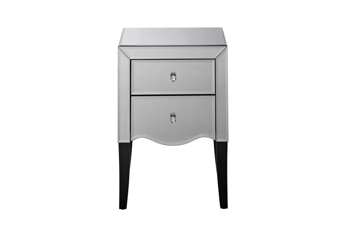 Palermo Mirrored 2 Drawer Bedside