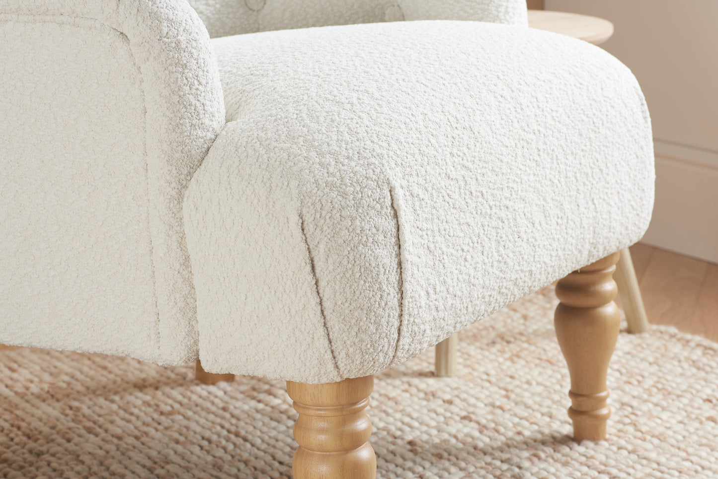 Penryn White Fabric Accent Armchair ( Pack of two )