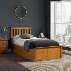 Pheonix Oak Ottoman Single Bed + Single Comfort Mattress
