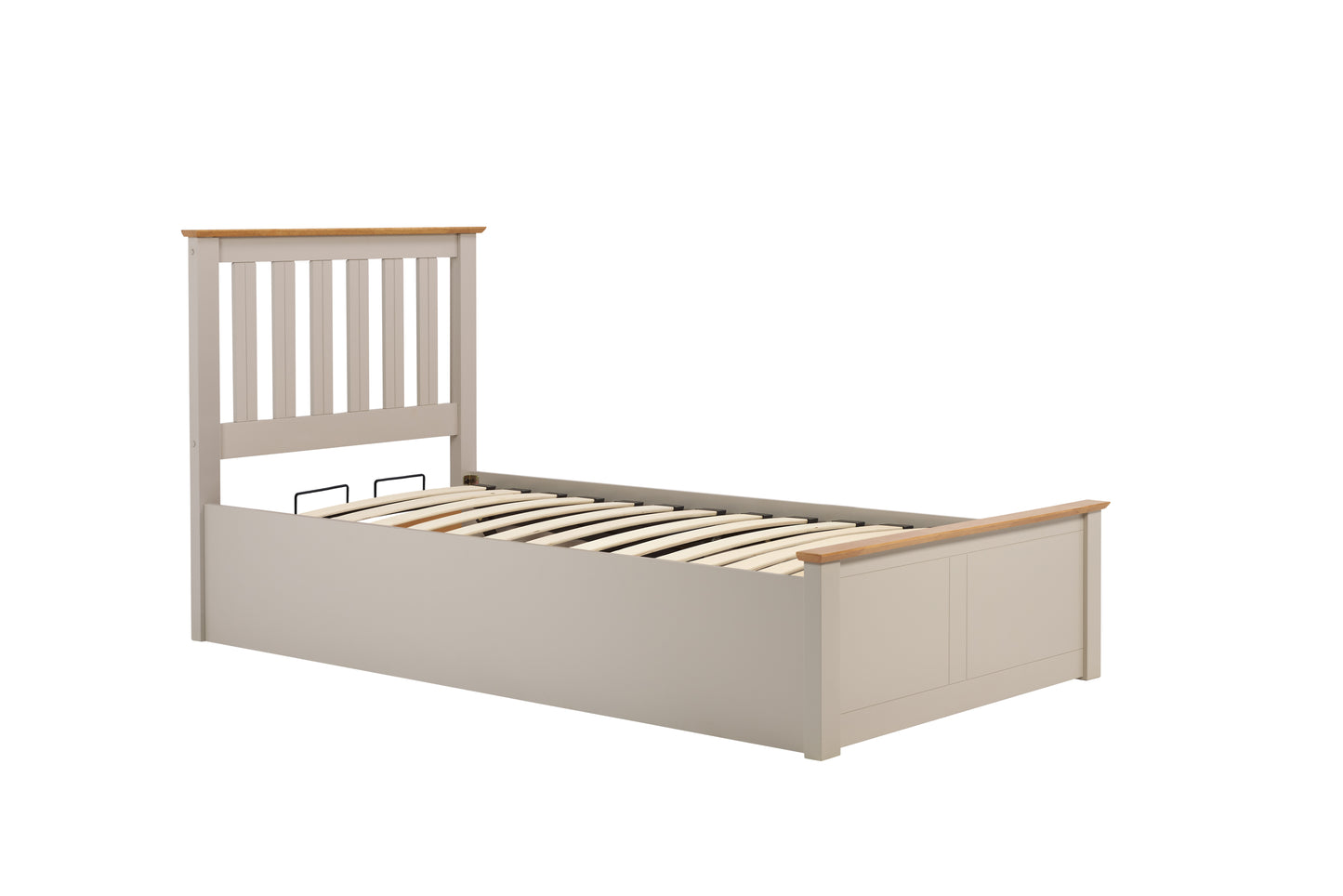 Pheonix Pearl Grey Ottoman Storage Single Bed