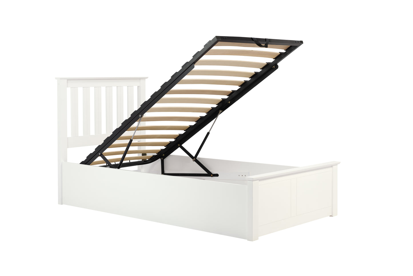 Pheonix White Ottoman Storage Single Bed