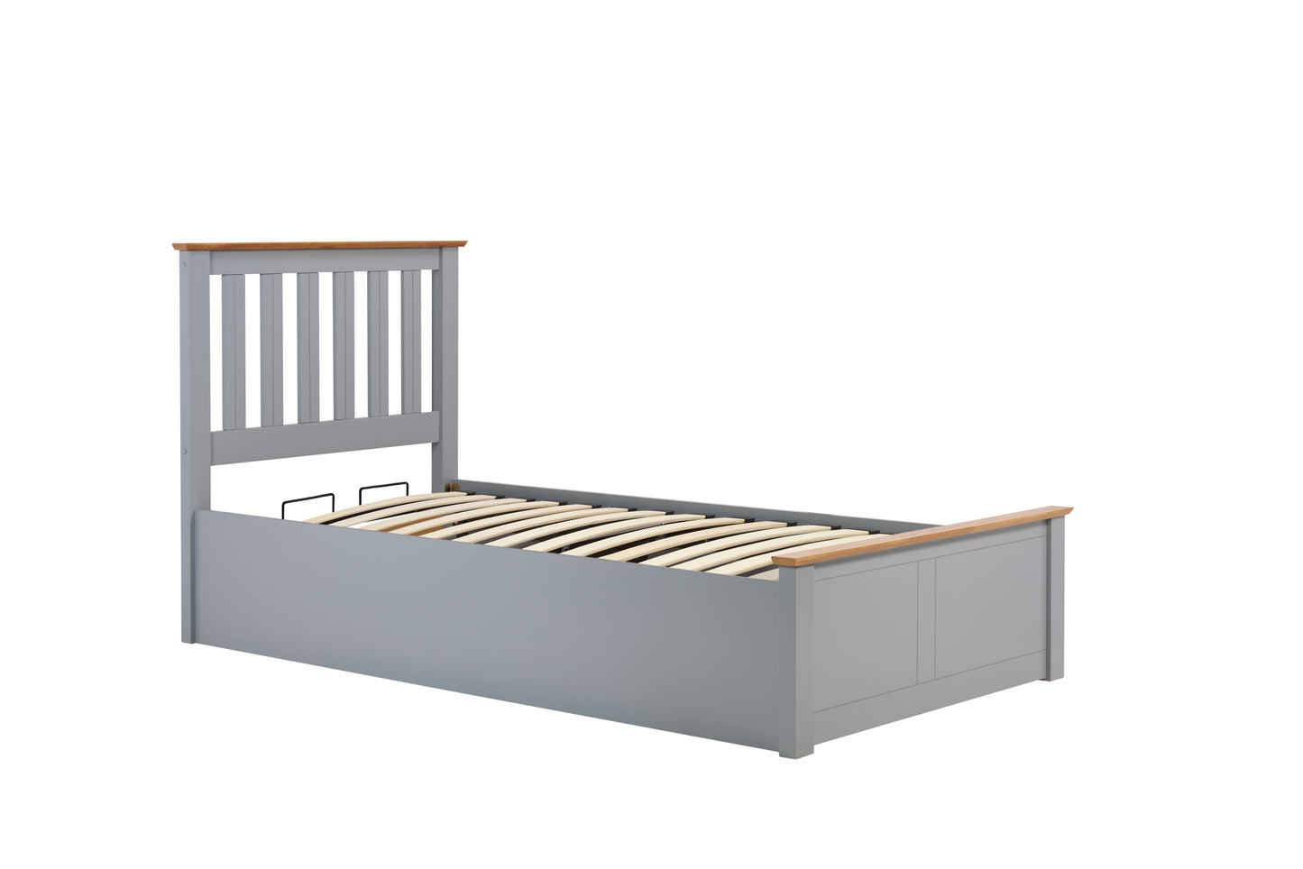 Pheonix Stone Grey Ottoman Storage Single Bed