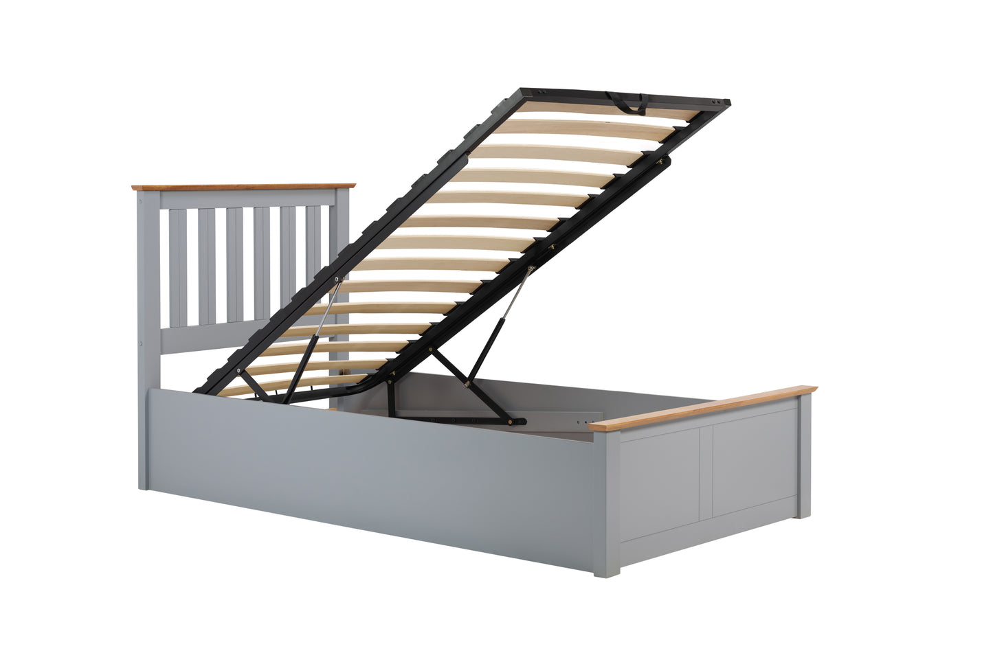 Pheonix Stone Grey Ottoman Storage Single Bed
