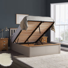 Pheonix Pearl Grey Ottoman Small Double Bed