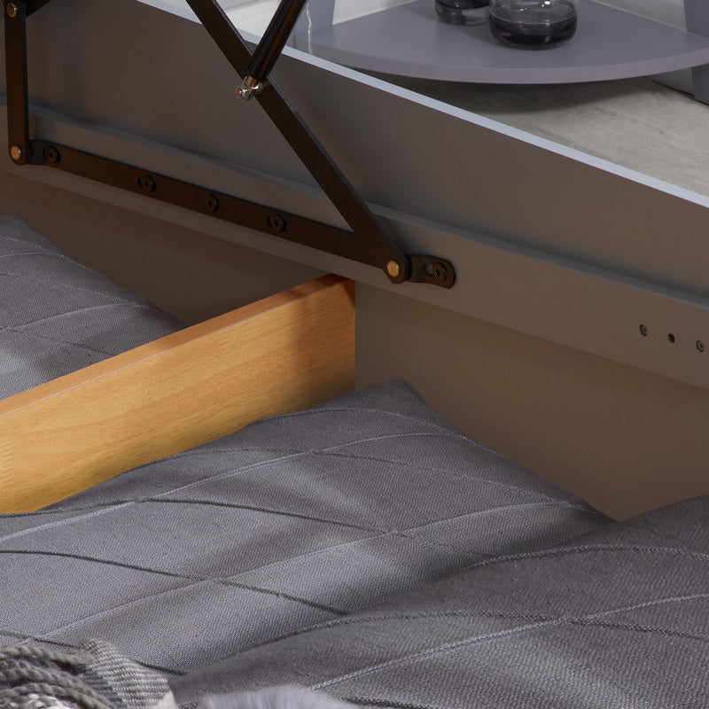 Pheonix Stone Grey Ottoman Storage Single Bed