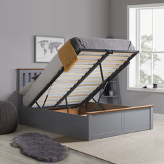 Pheonix Stone Grey Ottoman Small Double Bed