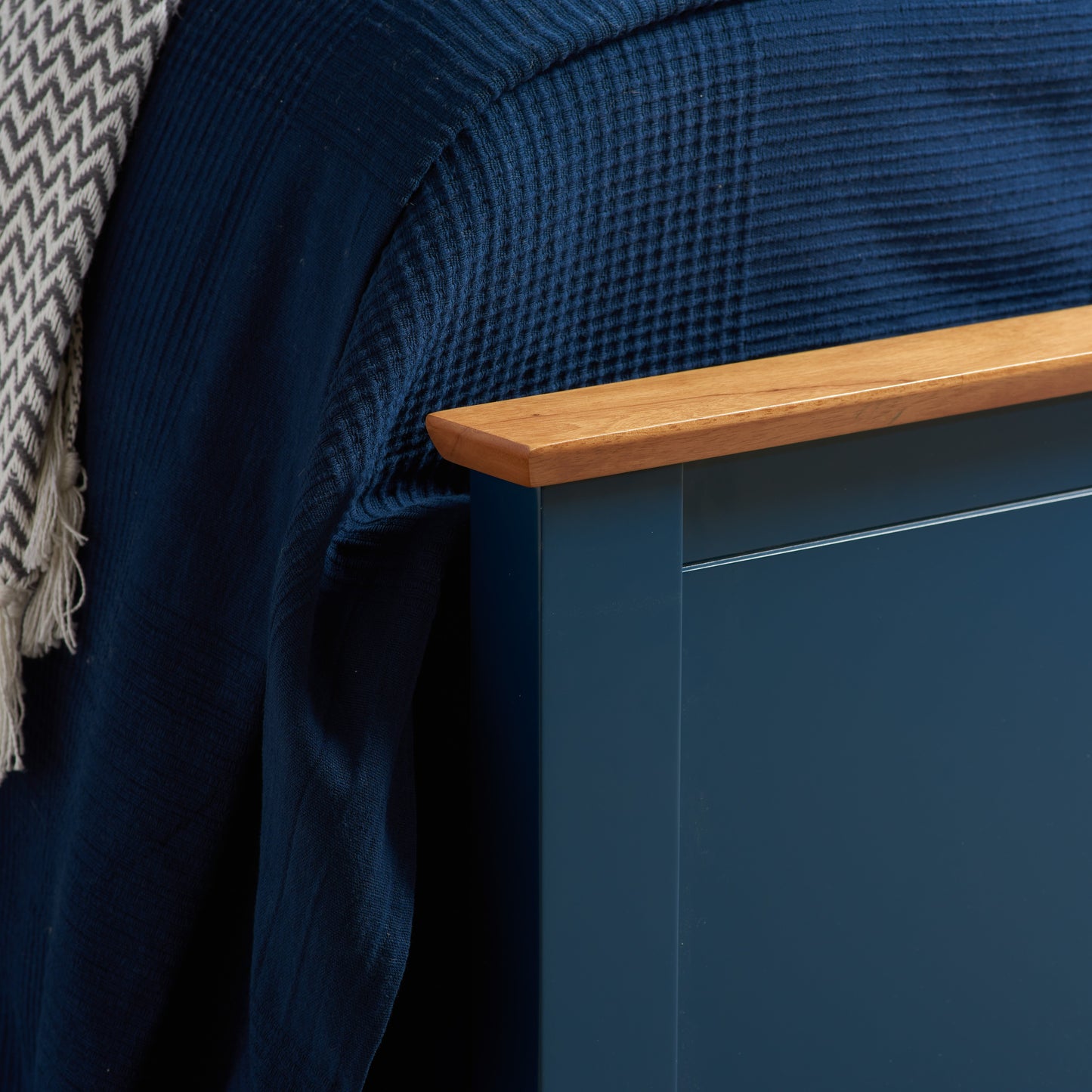 Pheonix Navy Blue Ottoman King Bed