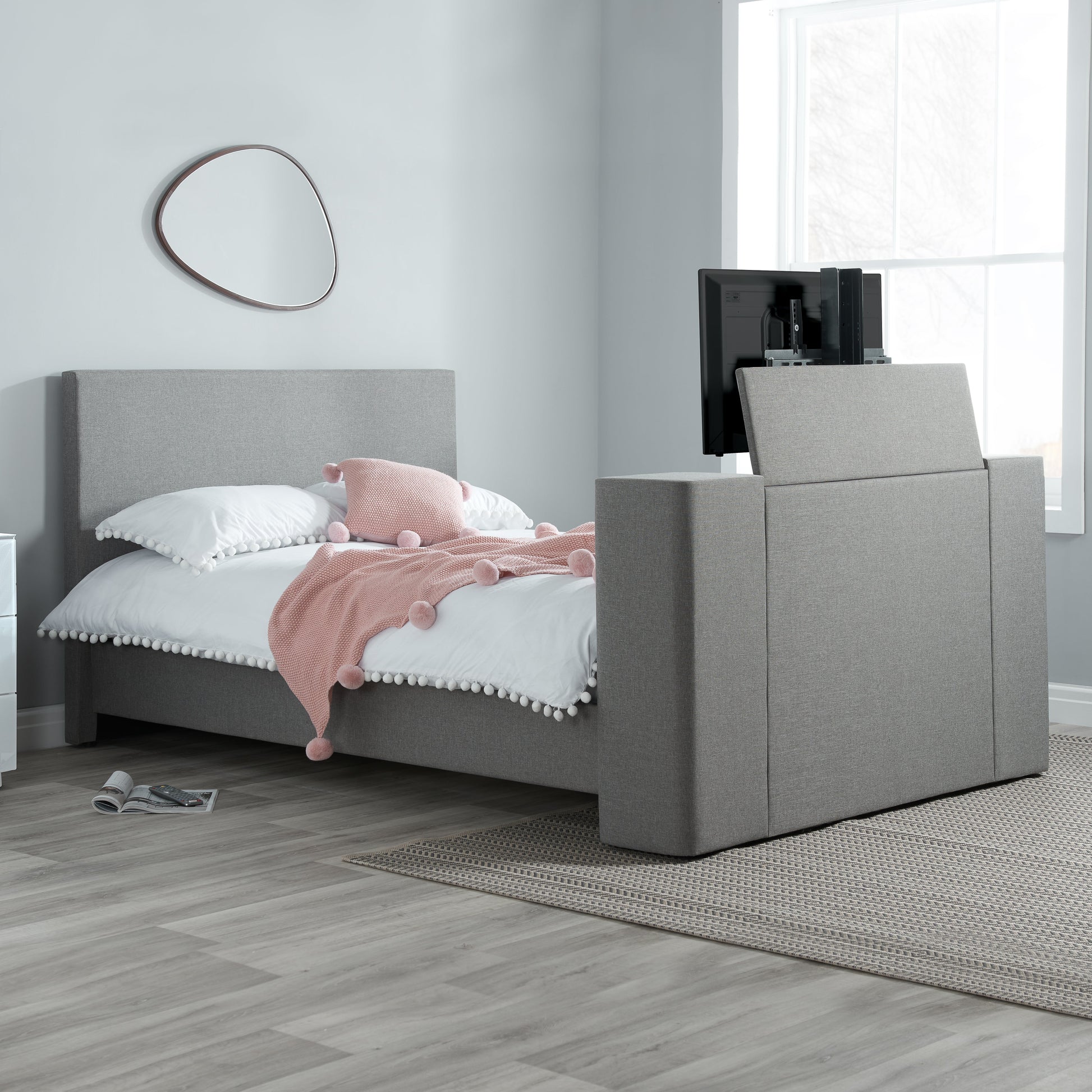 Plaza Grey King TV Bed