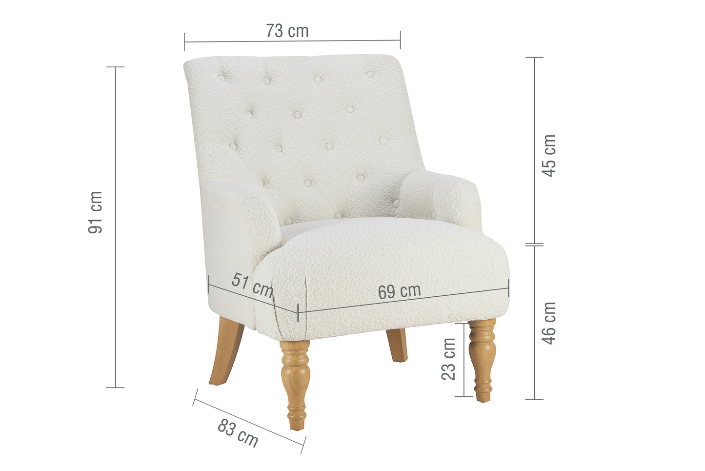 Penryn White Fabric Accent Armchair ( Pack of two )